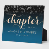 Elegante Peach Oceanic Blue Wedding ein neues Kapi Fotoplatte (Seite)