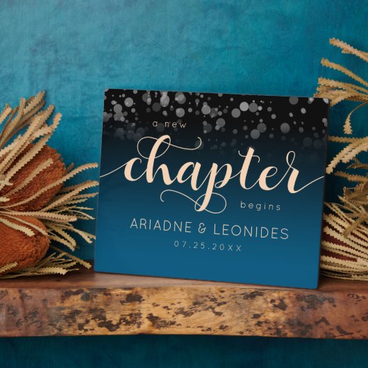 Elegante Peach Oceanic Blue Wedding ein neues Kapi Fotoplatte (Seite)