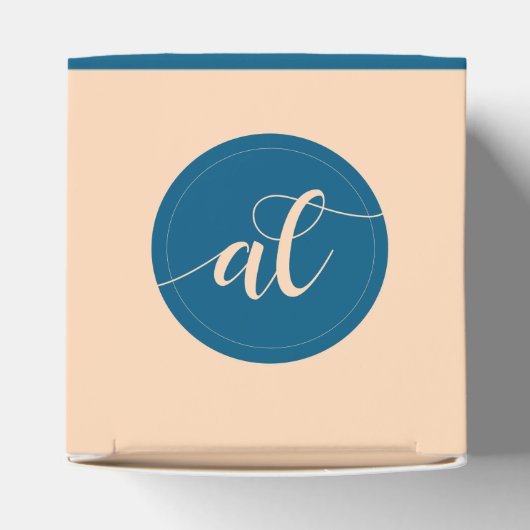 Elegante Peach Oceanic Blue Wedding ein neues Kapi Geschenkschachtel (Oben)