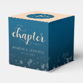 Elegante Peach Oceanic Blue Wedding ein neues Kapi Geschenkschachtel (Rückseite)