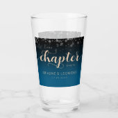 Elegante Peach Oceanic Blue Wedding ein neues Kapi Glas (Rückseite)