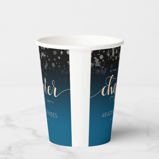 Elegante Peach Oceanic Blue Wedding ein neues Kapi Pappbecher (Rechts)