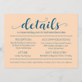 Elegante Peach Oceanic Blue Wedding ein neues Kapi Programm (Rückseite)