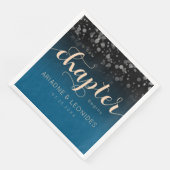 Elegante Peach Oceanic Blue Wedding ein neues Kapi Serviette (Ecke)