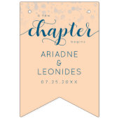 Elegante Peach Oceanic Blue Wedding ein neues Kapi Wimpelkette (Zweite Fahne)