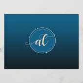 Elegante peach Oceanic Blue Wedding Words of Weish Programm (Rückseite)