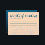 Elegante peach Oceanic Blue Wedding Words of Weish Programm<br><div class="desc">Lass den Gästen, der Familie, Freunden und "erfahrenen Paaren", die an Ihrem besonderen Tag ihre Weisheitsworte schreiben, mit diesen einfachen, aber stilvollen Hochzeitsratenkarten, die mit eleganten handgeschriebenen und blockförmigen Schriftzeichen mit einem Konfetti-Set auf mykonos blauen, schwarzen und pfirsichfarbenen Hintergründen versehen sind. Passen Sie Ihre Wünsche an. Design © W.H. Sim....</div>