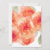 Elegante Peach Peonies Cross Erste Heilige Kommune Einladung (Rückseite)