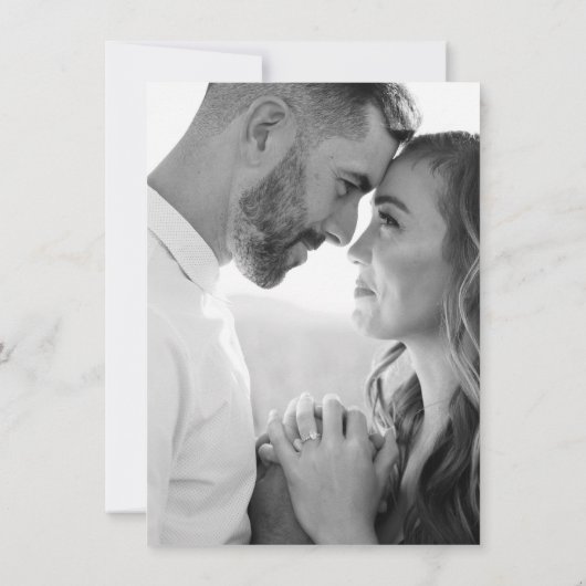 Elegante Peach Peonies Save the Date (Rückseite)