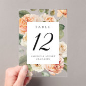 Elegante Peach Rose Akryllische Hochzeitsstimmung  Acryleinladungen (Insitu (Handheld))