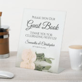 Elegante Peach Rose Bitte unterzeichnen Sie unser  Sockelschild (In SItu)