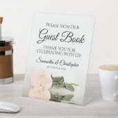 Elegante Peach Rose Bitte unterzeichnen Sie unser Sockelschild (In SItu)