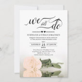 Elegante Peach-Rose, die wir noch immer Hochzeitst Einladung (Vorderseite)