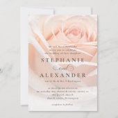 Elegante Peach Rose Formal Wedding Einladung (Vorderseite)