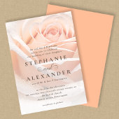 Elegante Peach Rose Formal Wedding Einladung