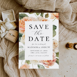 Elegante Peach Rose Hochzeit Save The Date