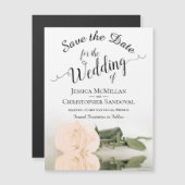 Elegante Peach-Rose Hochzeit Speichern Sie das Dat Magnetkarte (Vorne/Hinten)