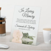 Elegante Peach Rose Love Memory Wedding Memorial Sockelschild (In SItu)