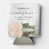 Elegante Peach Rose Trauzeugin Hochzeit Dosenkühler (Vorderseite)