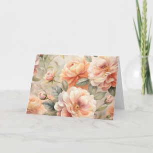 Elegante Peach Tone Vintag Inspirierte Vergangenhe Feiertagskarte