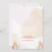 Elegante Peach Wassercolor Blume Save the Date Einladung (Rückseite)