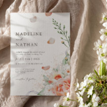 Elegante Peach Wassercolor Blumenhochzeit