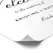 Elegante Peach Wassercolor Blumenhochzeit Willkomm Poster (Ecke)