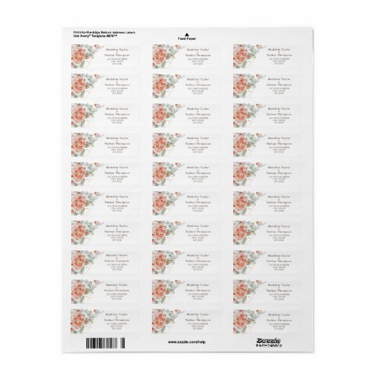 Elegante Peach Wassercolor Floral (Vorne)