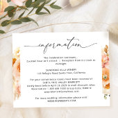 Elegante Peach Wedding Details, Hochzeitsinformati Begleitkarte