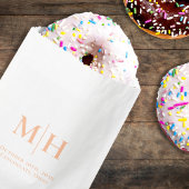 Elegante Peach Wedding Monogram Custom Geschenktütchen