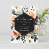 Elegante Peach Wedding Save The Date (Stehend Vorderseite)
