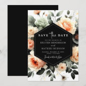 Elegante Peach Wedding Save The Date (Vorne/Hinten)