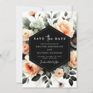 Elegante Peach Wedding Save The Date