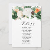 Elegante Peach White Floral Wedding Tischnummer (Rückseite)