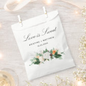 Elegante Peach White Watercolor Floral Hochzeit im Geschenktütchen (Ausgeschnitten)