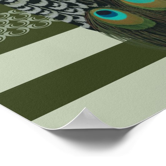 Elegante Peacock Bird Bird Liebhaber Poster (Ecke)