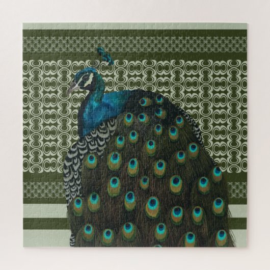 Elegante Peacock Bird Bird Liebhaber Puzzle (Vertikal)