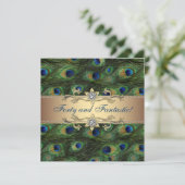 Elegante Peacock Birthday Party Einladung (Stehend Vorderseite)