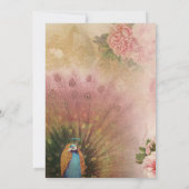 Elegante Peacock Blush Peony Blume Babydusche Einladung (Rückseite)