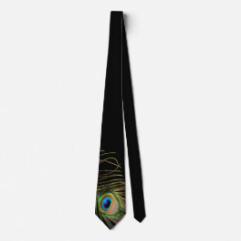 Elegante Peacock Feather Black Krawatte