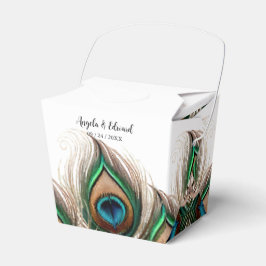 Elegante Peacock Feather Gastgeschenk Hochzeit Box Geschenkschachtel