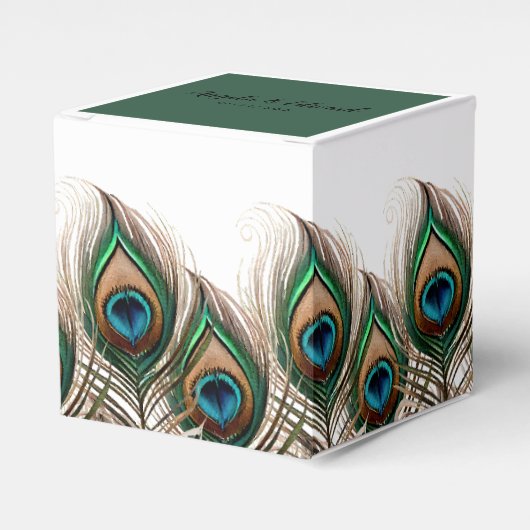 Elegante Peacock Feather Gastgeschenk Hochzeit Box Geschenkschachtel (Vorderseite)