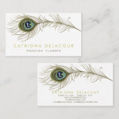 Elegante Peacock Feather Stilvolle Visitenkarte (Vorne/Hinten)