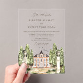 Elegante Peacock Feather Vintage Wedding Acryleinladungen (Insitu (Handheld))