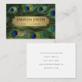 Elegante Peacock Feathers Imitate Metallic Gold Visitenkarte (Vorne/Hinten)