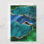 Elegante Peacock Glitzer Agate Birthday Party Einladung (Rückseite)