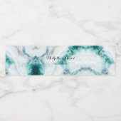 Elegante Peacock Green Marble Wedding Wasserflaschenetikett (Einzelnes Label)