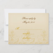 Elegante Peacock Monogram Vintage Wedding RSVP Car (Rückseite)