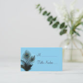 Elegante Peacock-Platzkarte (türkis) Platzkarte (Stehend Vorderseite)