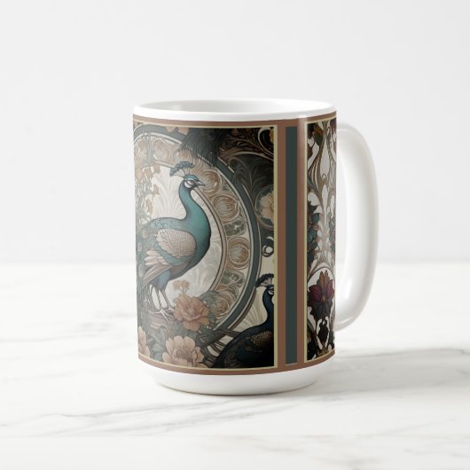 Elegante Peacock-Tasse Kaffeetasse (VorderseiteRechts)